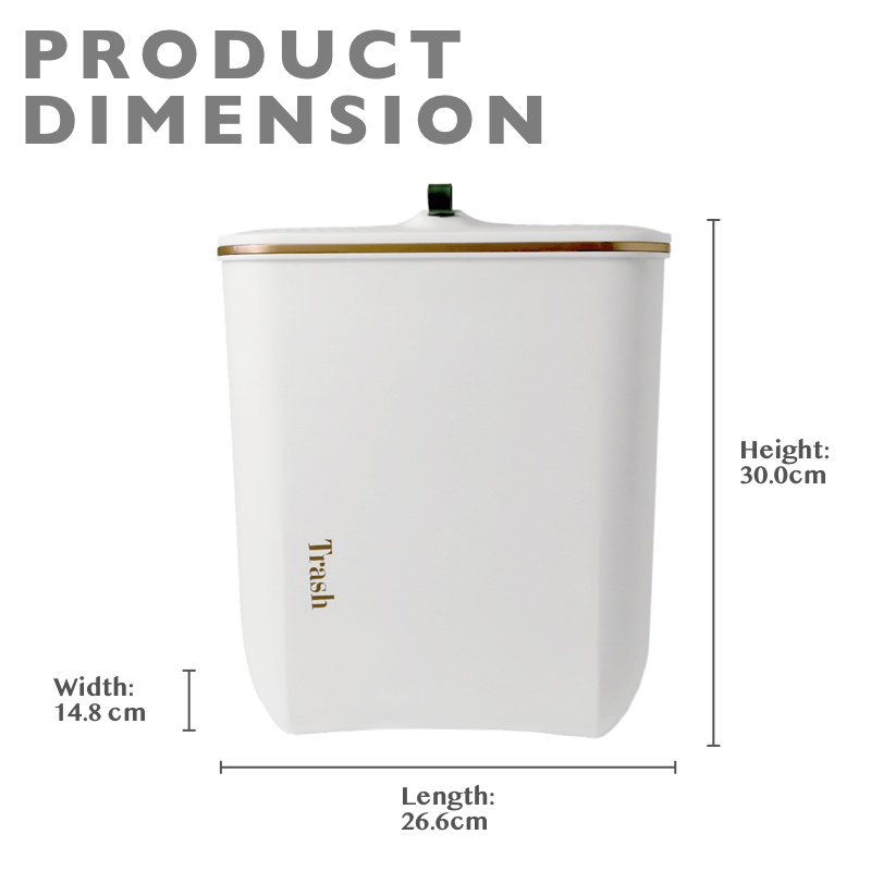Hanging Waste Bin with Lid - Large