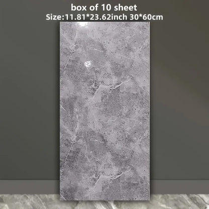 10 Pcs Peel and Stick Wall Tile Stickers Gray Marble